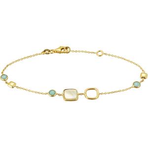 BRACELET SENZIO Collection Yellow Gold 14K with Mothe of Pearl and Blue Quartz BR.OR56 - 37148