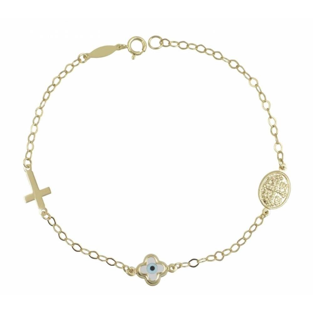 BRACELET Kids K14 in Yellow Gold with Christian Charm BR3204Y.K14
