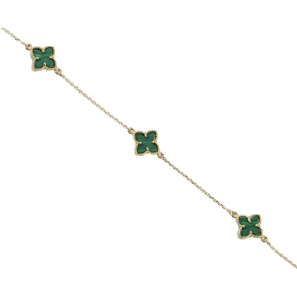 BRACELET SENZIO Collection K9 Yellow Gold with Malachite BR065Y.K9