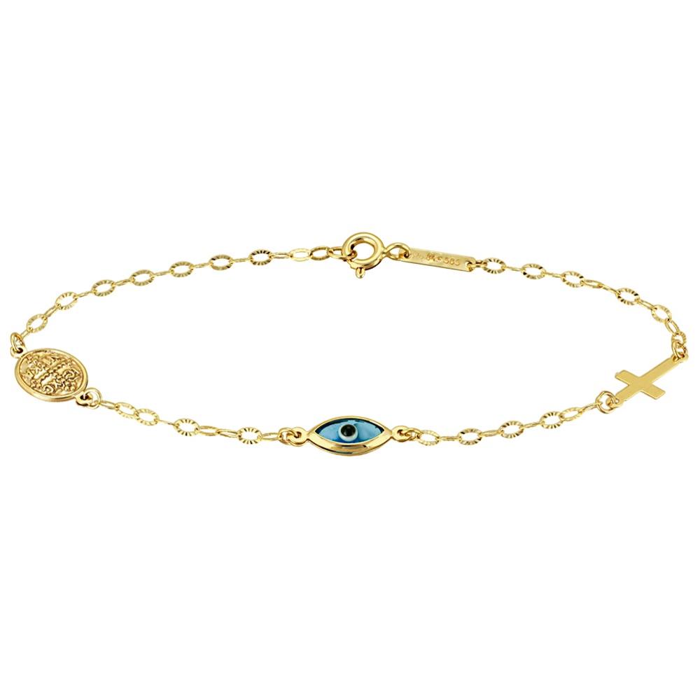 BRACELET Kids K14 in Yellow Gold with Christian Charm BR3207Y.K14