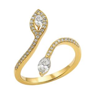 ΔΑΧΤΥΛΙΔΙ Πετράτο SENZIO Collection Κ18 Κίτρινο Χρυσό με 0.45ct. Διαμάντια BRGS06545Y-1 - 61986