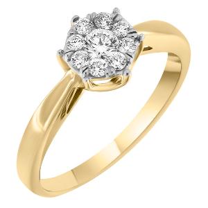 ΔΑΧΤΥΛΙΔΙ Μονόπετρο Κίτρινο Χρυσό Κ18 με 0.20ct. Διαμάντια BRI24971Y-1 - 60143