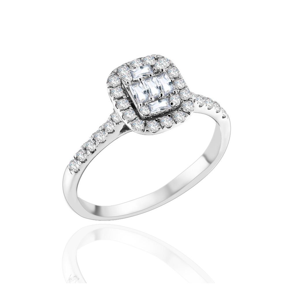 RING Single Stone White Gold K18 with 0.50ct. Diamonds BRI36001-W54-6