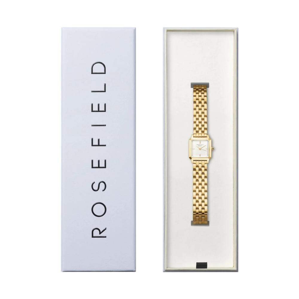 ROSEFIELD The Boxelle White Matte Dial 19.5 x19.5mm Gold Stainless Steel Bracelet BWGSG-B01