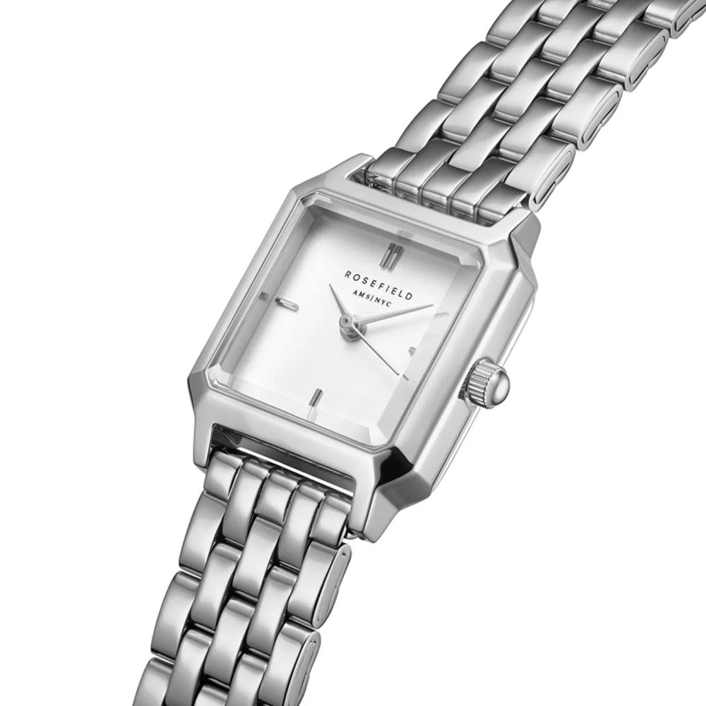 ROSEFIELD The Boxelle White Matte Dial 19.5 x 19.5mm Silver Stainless Steel Bracelet BWSSS-B02