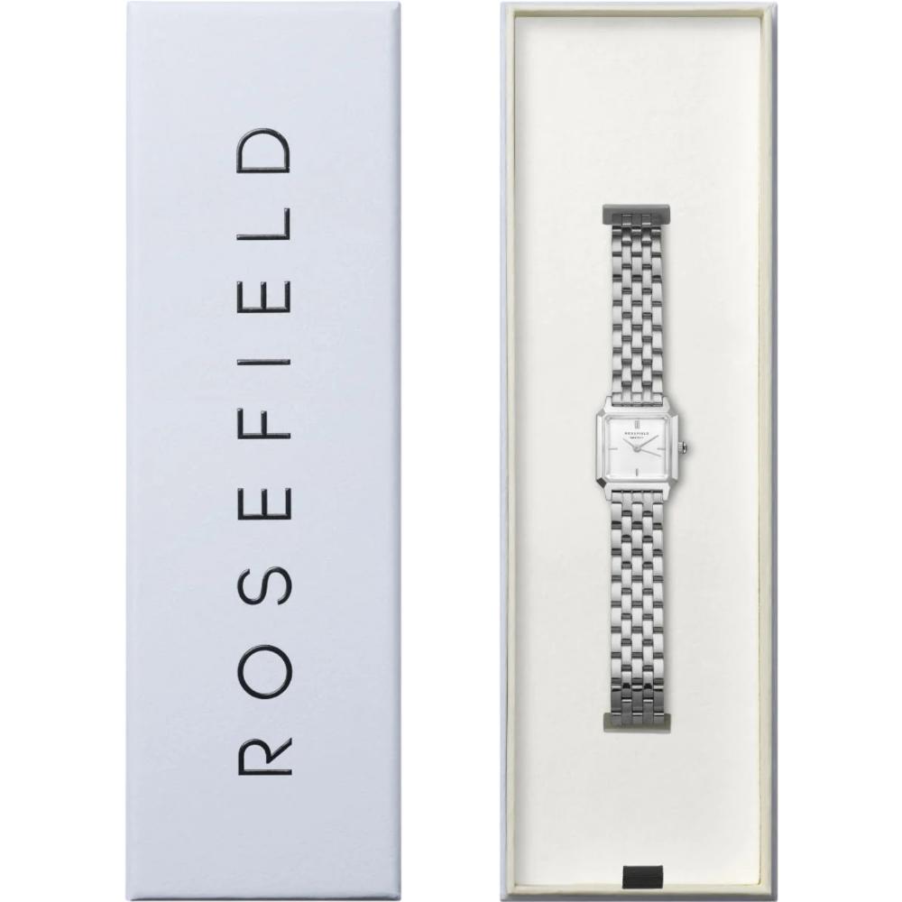 ROSEFIELD The Boxelle White Matte Dial 19.5 x 19.5mm Silver Stainless Steel Bracelet BWSSS-B02