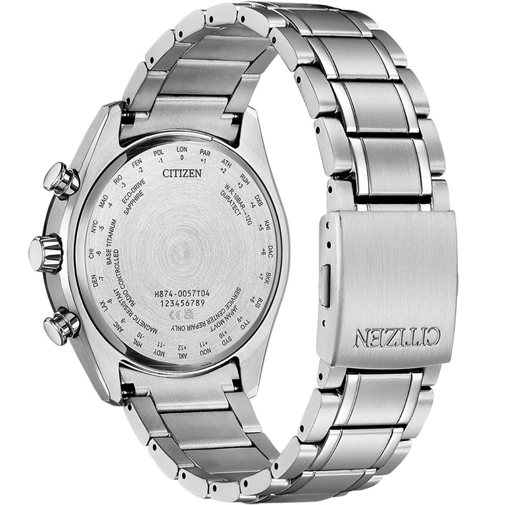 CITIZEN Tsuki-Yomi Eco-Drive Radio Controlled Moonphase Multifunction Black Dial 43mm Super Titanium Bracelet BY1018-80E - 6