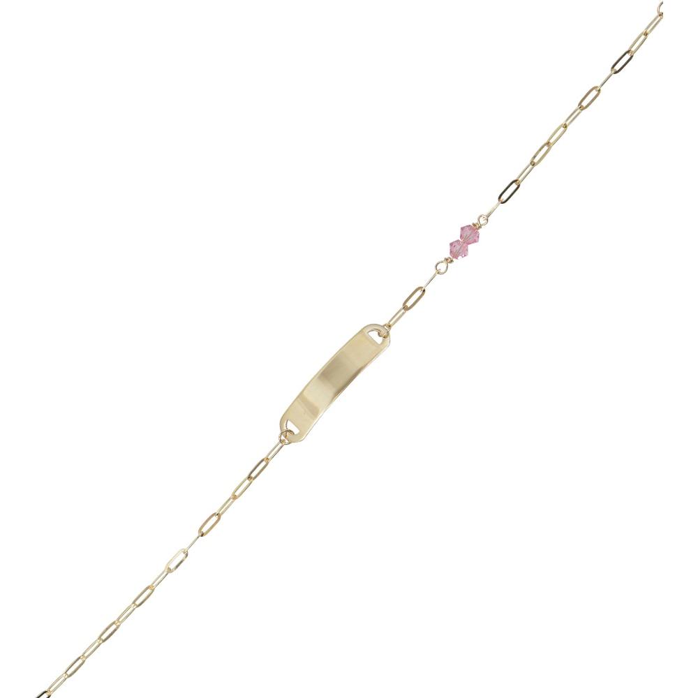 IDENTITY Bracelet K9 in Yellow Gold with Pink Zircon Stones BZ796Y.K9