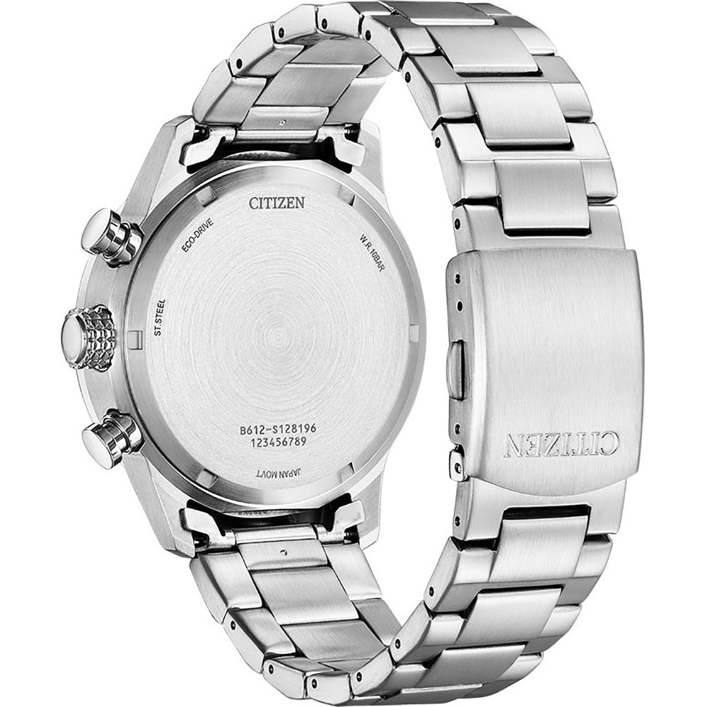 CITIZEN Aviator Eco-Drive Chronograph 43mm Silver Stainless Steel Bracelet CA0791-81X