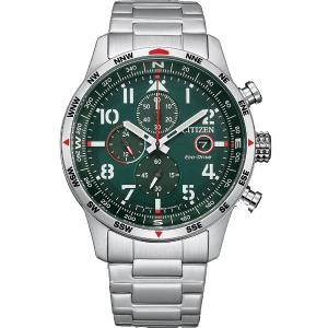 CITIZEN Aviator Eco-Drive Chronograph 43mm Silver Stainless Steel Bracelet CA0791-81X - 20772