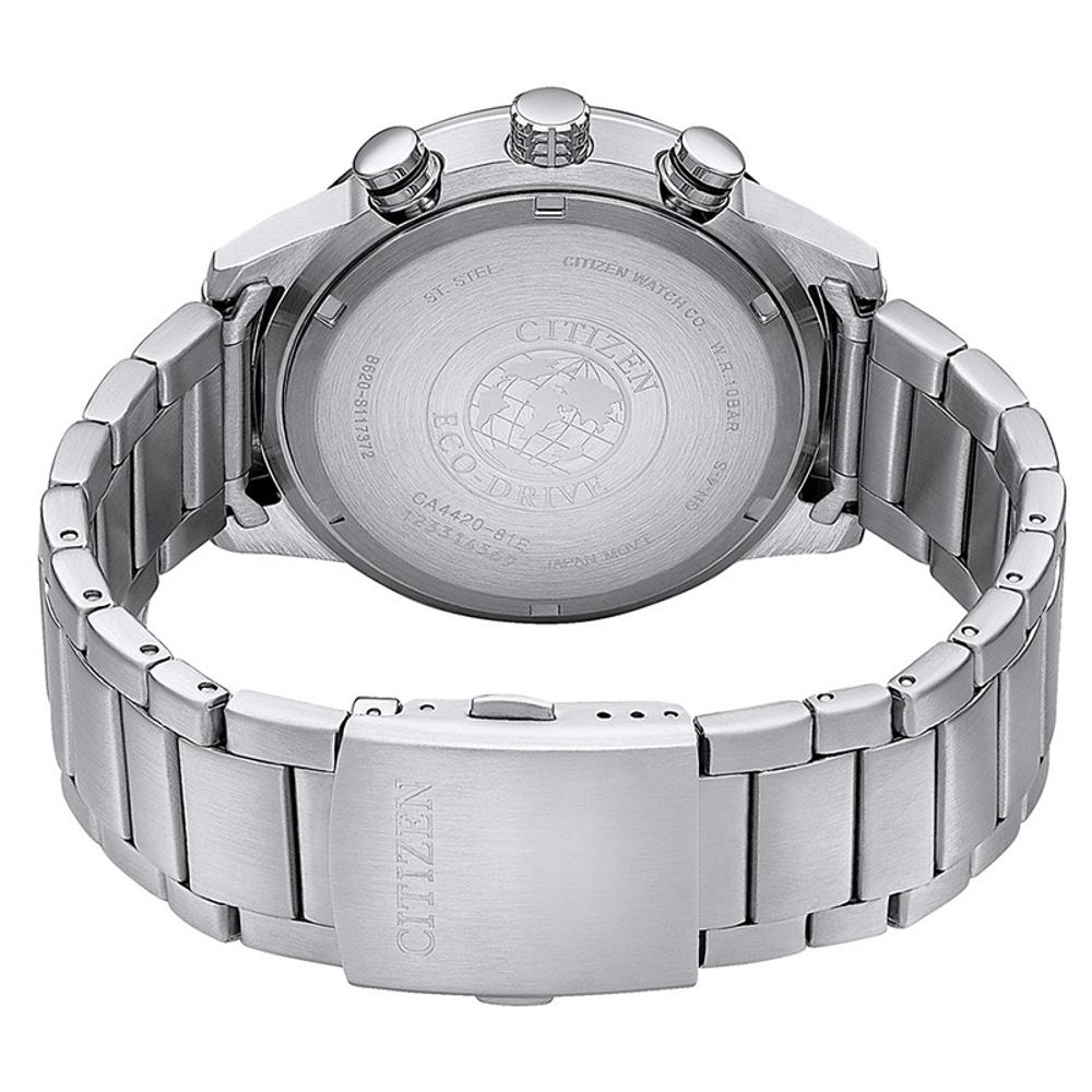 CITIZEN Eco-Drive Chronograph 43mm Silver Stainless Steel Bracelet CA4420-81E