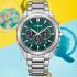 CITIZEN Chronograph Eco-Drive Green Dial 41mm Silver Stainless Steel Bracelet CA4590-81X - 4