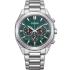 CITIZEN Chronograph Eco-Drive Green Dial 41mm Silver Stainless Steel Bracelet CA4590-81X - 0