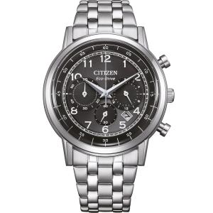 CITIZEN Classic Chronograph Eco-Drive Black Dial 42mm Silver Stainless Steel Bracelet CA4630-53E - 62074