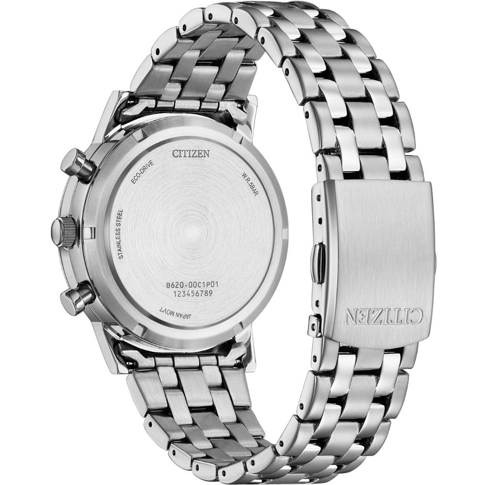 CITIZEN Classic Chronograph Eco-Drive Green Dial 42mm Silver Stainless Steel Bracelet CA4630-53X