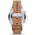 FOSSIL Rey Chronograph 43mm Silver Stainless Steel Brown Leather Strap CH2952  - 1
