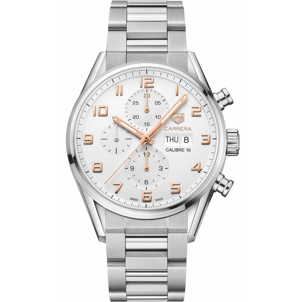 TAG HEUER Carrera Chronograph Automatic 43mm Silver Stainless Steel Bracelet CV2A1AC.BA0738