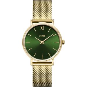 CLUSE Minuit Green Dial 33mm Gold Stainless Steel Mesh Bracelet CW10206 - 54687