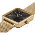 CLUSE La Tetragone Black Dial 28.5mm Gold Stainless Steel Mesh Bracelet CW10308 - 1