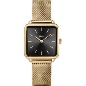 CLUSE La Tetragone Black Dial 28.5mm Gold Stainless Steel Mesh Bracelet CW10308 - 54608