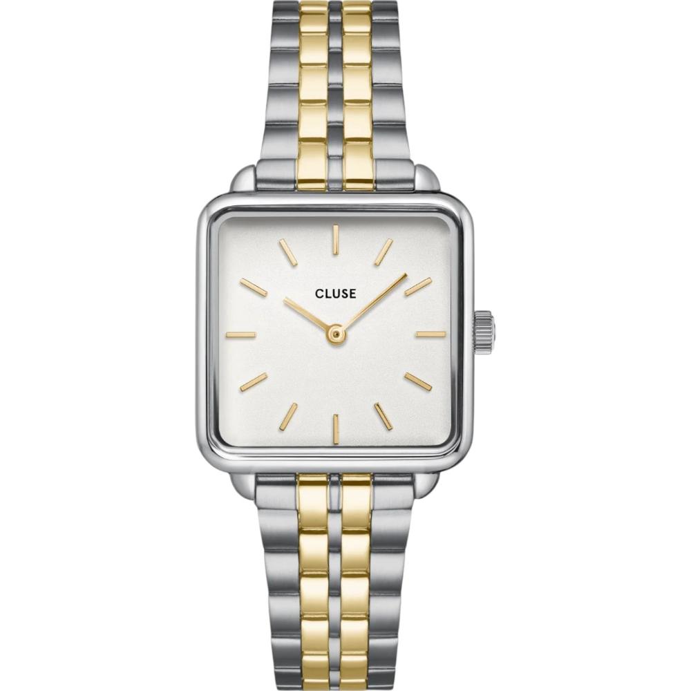 CLUSE La Tetragone White Dial 28.5mm Two-Tone Gold & Silver Stainless Steel Bracelet CW10313