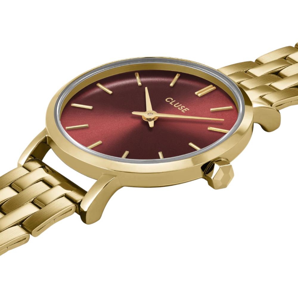 CLUSE Boho Chic Petite Red Dial 28mm Gold Stainless Steel Bracelet CW10505