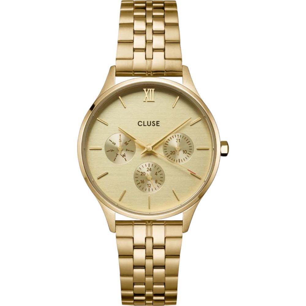 CLUSE Minuit Multifunction  Gold Dial 34mm Gold Stainless Steel Bracelet CW10701