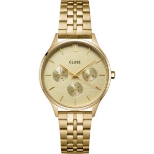 CLUSE Minuit Multifunction  Gold Dial 34mm Gold Stainless Steel Bracelet CW10701 - 54745