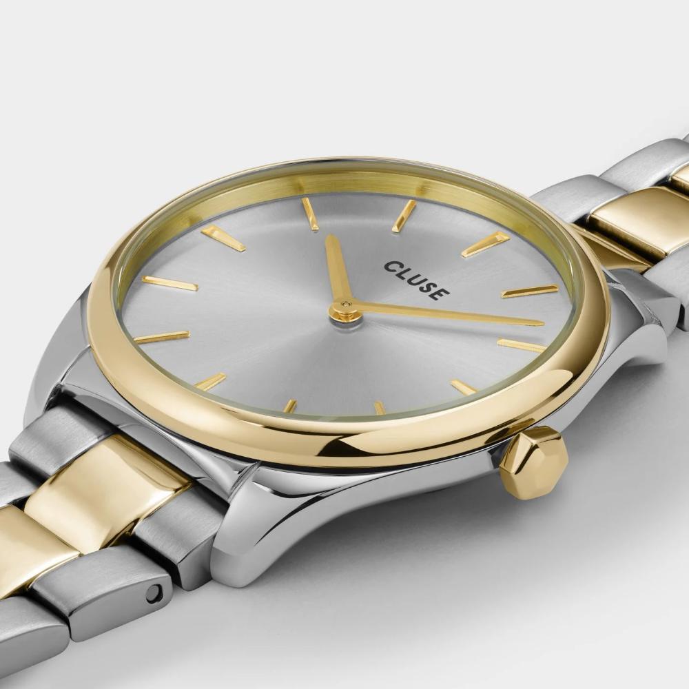 CLUSE Feroce Petite Silver Dial 31.5mm Two-Tone Gold & Silver Stainless Steel Bracelet CW11207