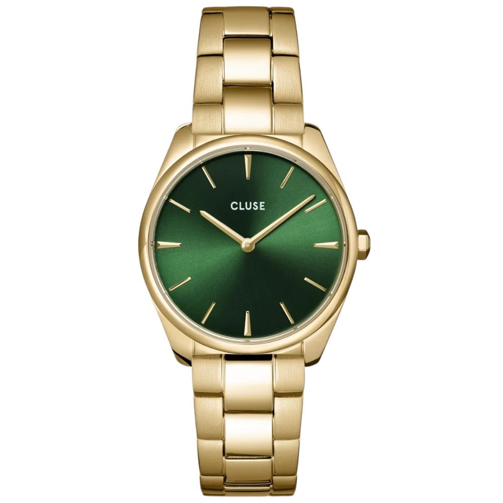 CLUSE Feroce Petite Green Dial 31.5mm Gold Stainless Steel Bracelet CW11217