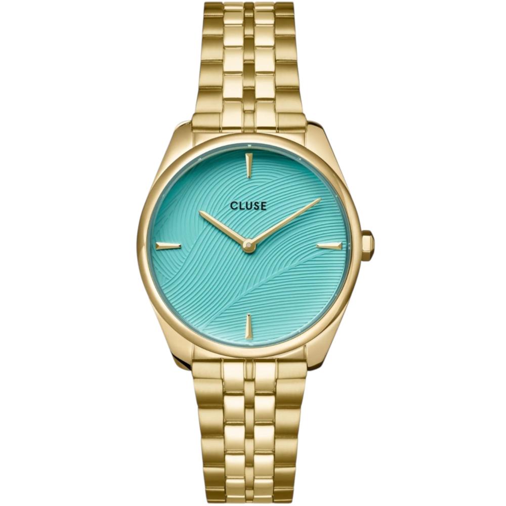 CLUSE Feroce Petite Teal Dial 31.5mm Gold Stainless Steel Bracelet CW11220
