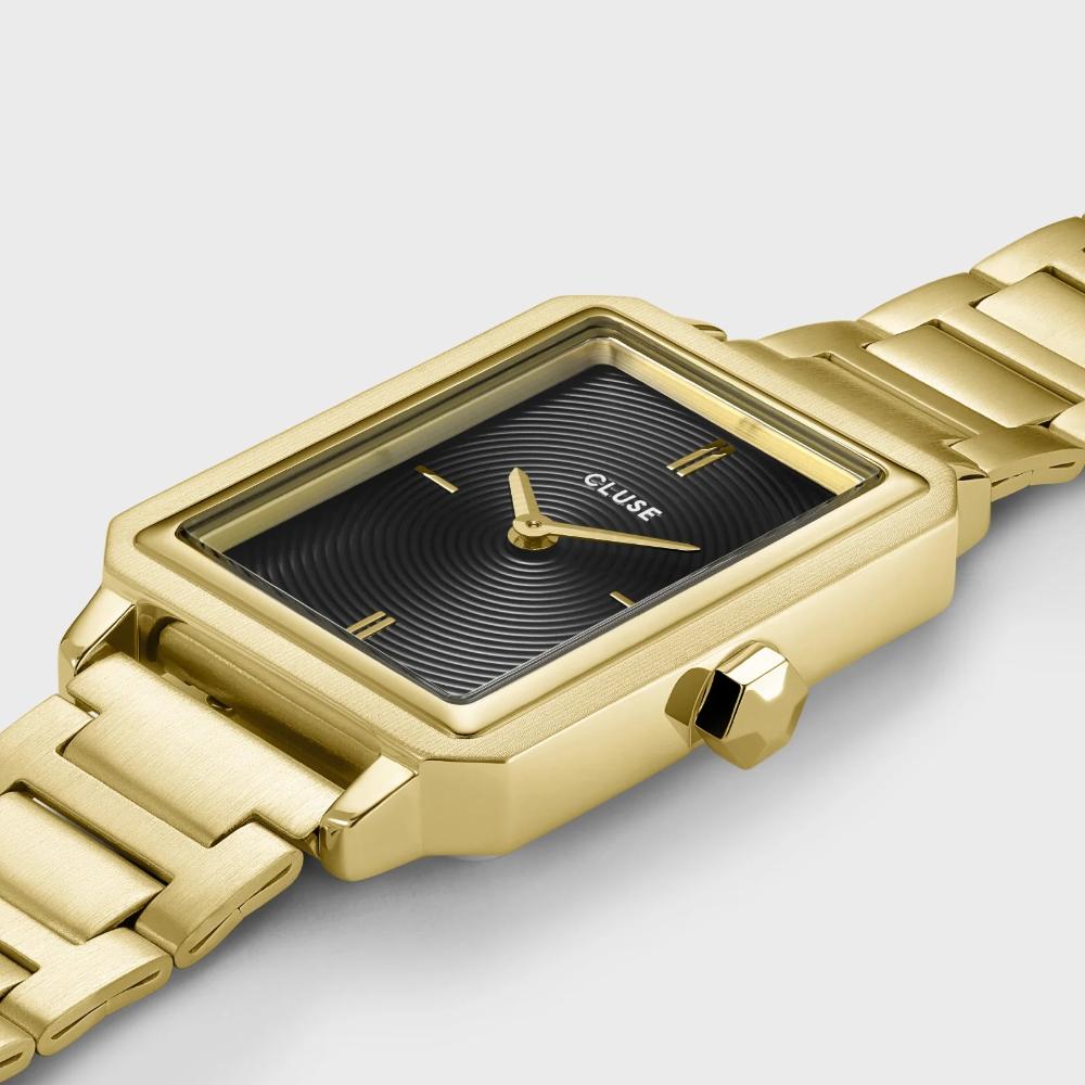 CLUSE Fluette Black Dial 30.6mm Gold Stainless Steel Bracelet CW11512
