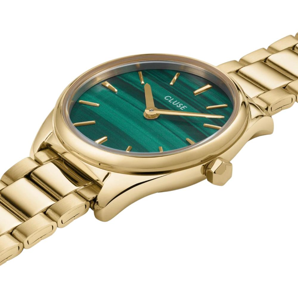 CLUSE Feroce Mini Green Dial 25mm Gold Stainless Steel Bracelet CW11702