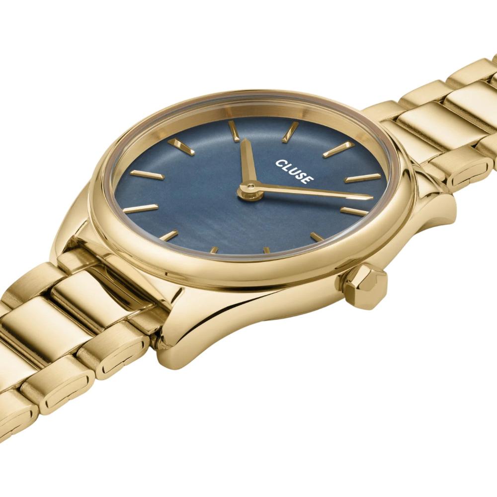 CLUSE Feroce Mini Blue Mother of Pearl Dial 25mm Gold Stainless Steel Bracelet CW11707