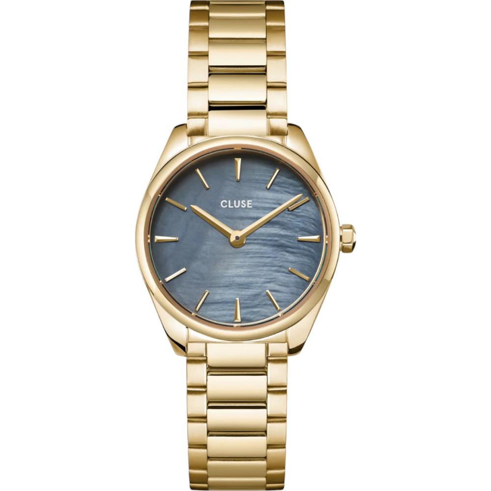 CLUSE Feroce Mini Blue Mother of Pearl Dial 25mm Gold Stainless Steel Bracelet CW11707