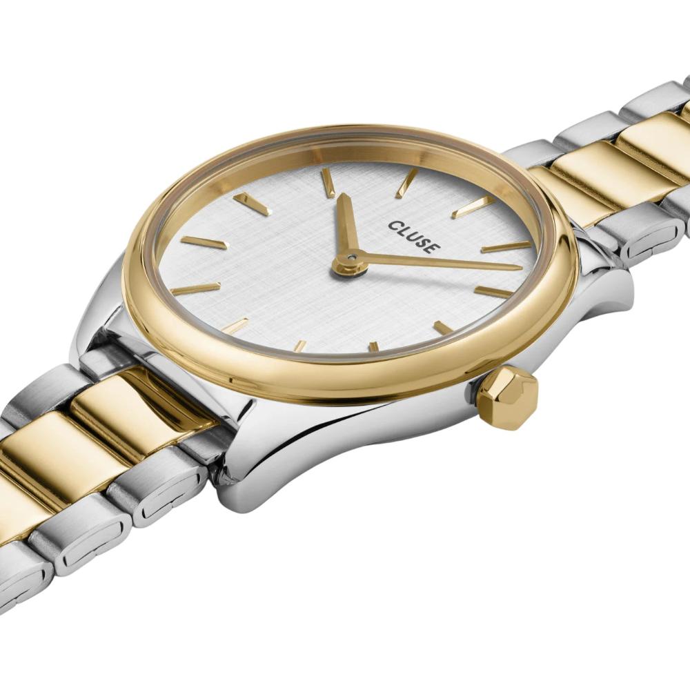 CLUSE Feroce Mini Silver Dial 25mm Two-Tone Gold & Silver Stainless Steel Bracelet CW11708