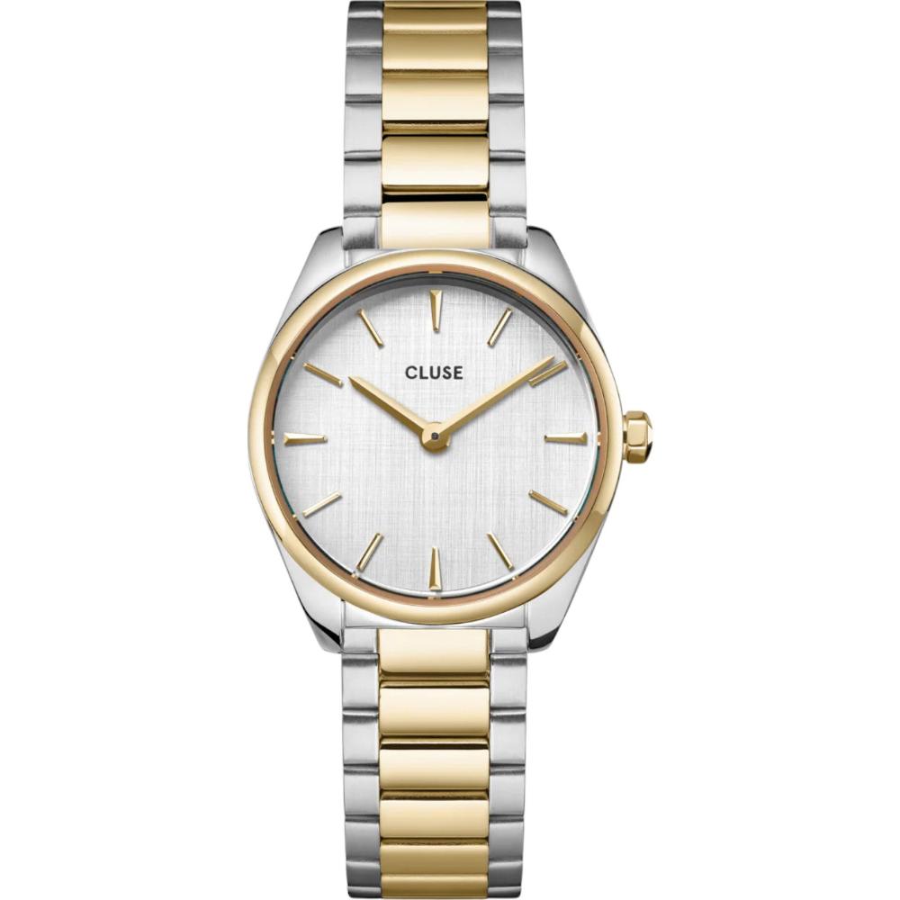 CLUSE Feroce Mini Silver Dial 25mm Two-Tone Gold & Silver Stainless Steel Bracelet CW11708