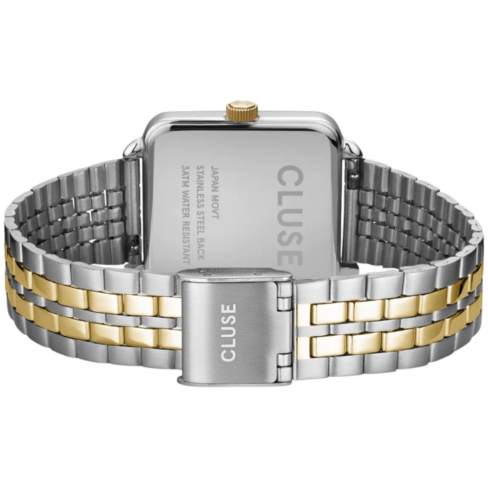 CLUSE La Tetragone Multifunction White Dial 30mm Two-Tone Gold & Silver Stainless Steel Bracelet CW13803