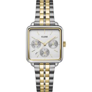 CLUSE La Tetragone Multifunction White Dial 30mm Two-Tone Gold & Silver Stainless Steel Bracelet CW13803 - 54678