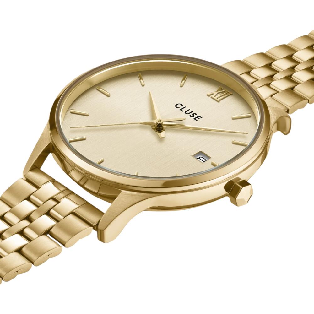 CLUSE Minuit Date Gold Dial 34mm Gold Stainless Steel Bracelet CW14301