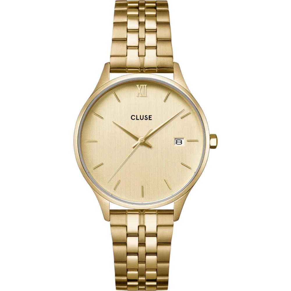 CLUSE Minuit Date Gold Dial 34mm Gold Stainless Steel Bracelet CW14301