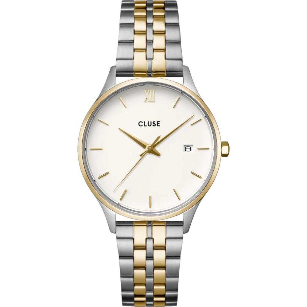 CLUSE Minuit Date White Dial 34mm Two-Tone Gold and Silver Stainless Steel Bracelet CW14302