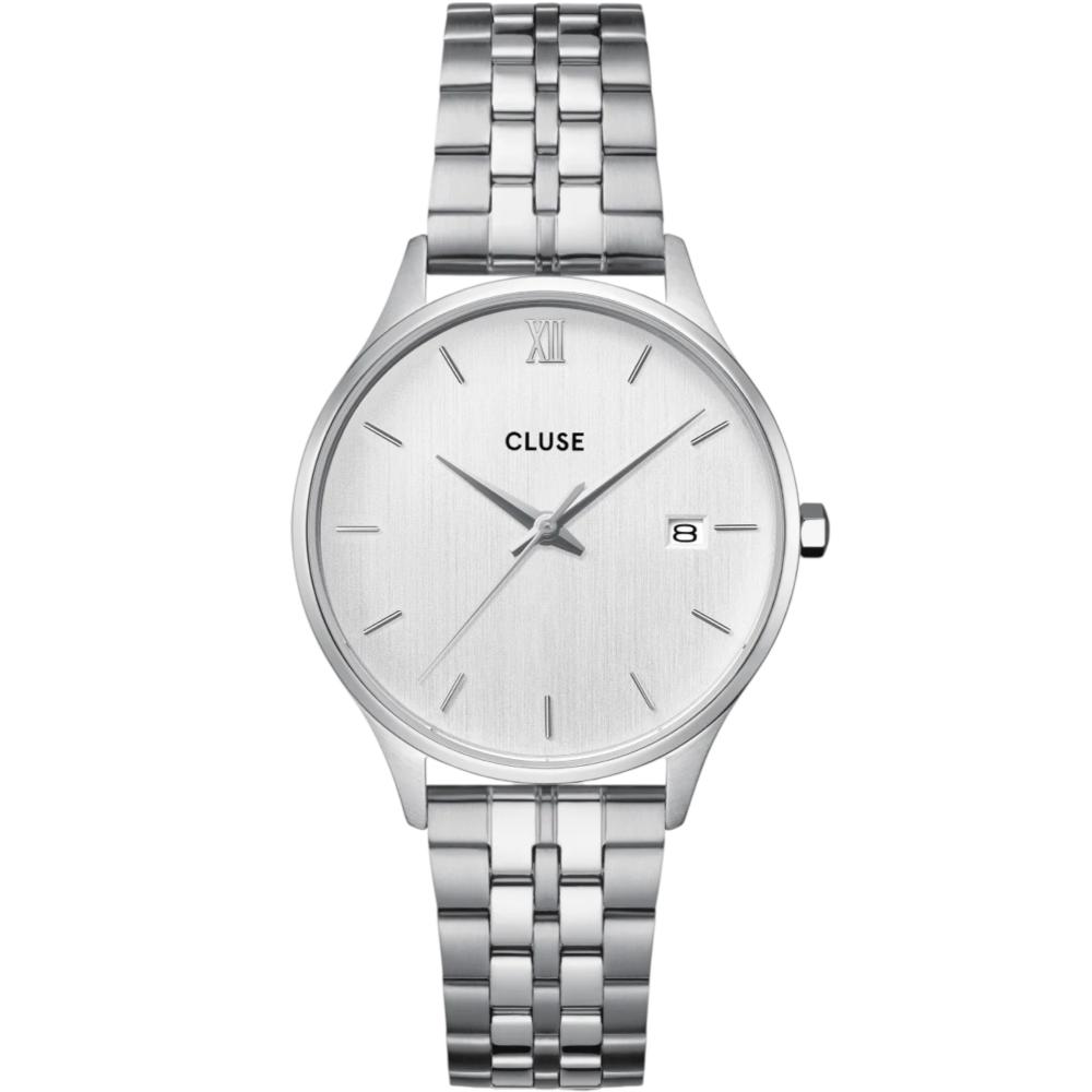CLUSE Minuit Date Silver Dial 34mm Silver Stainless Steel Bracelet CW14303