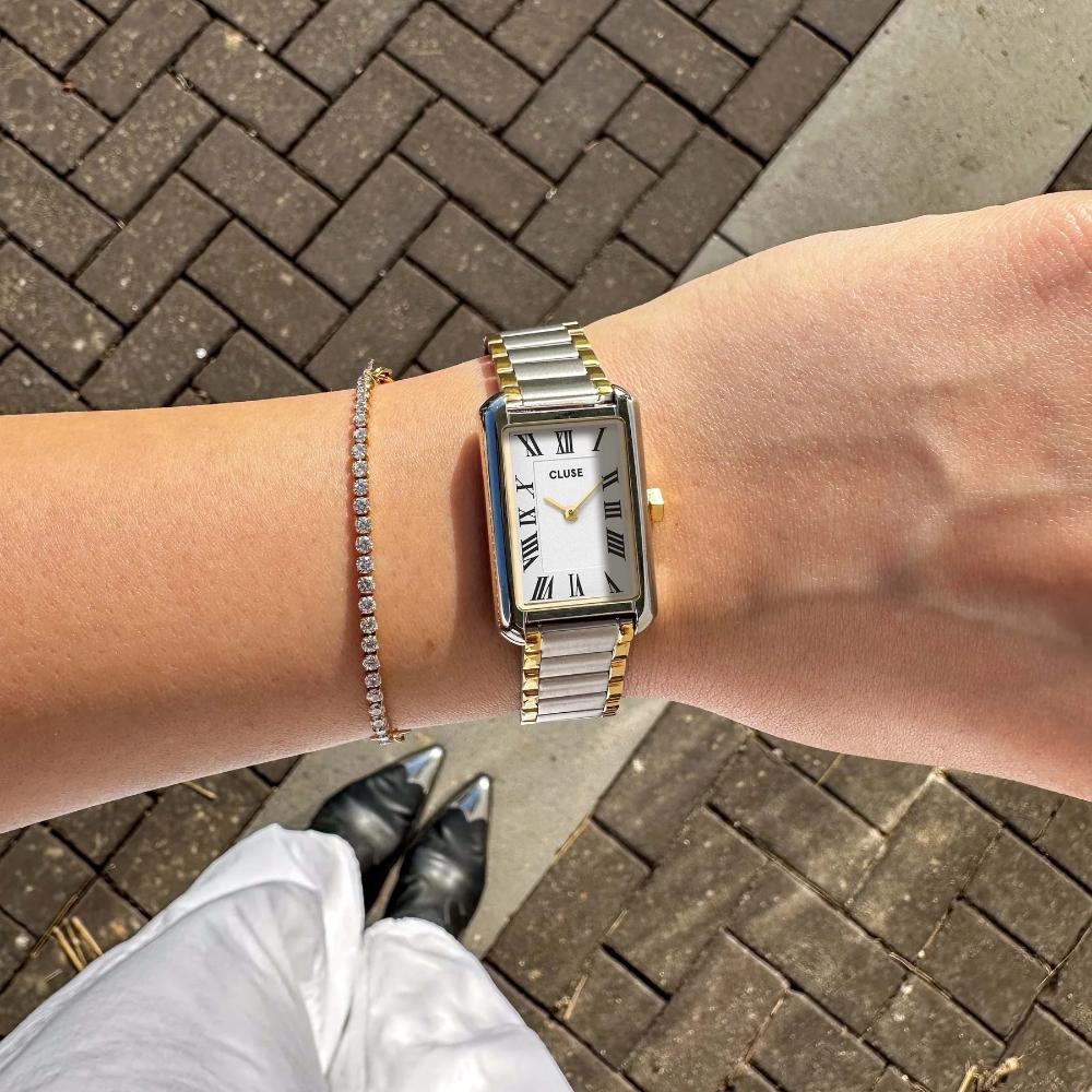 CLUSE Belisenna White Dial 21mm Two-Tone Gold-Plated  Stainless Steel Bracelet CW15003