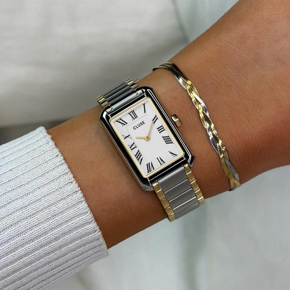CLUSE Belisenna White Dial 21mm Two-Tone Gold-Plated  Stainless Steel Bracelet CW15003