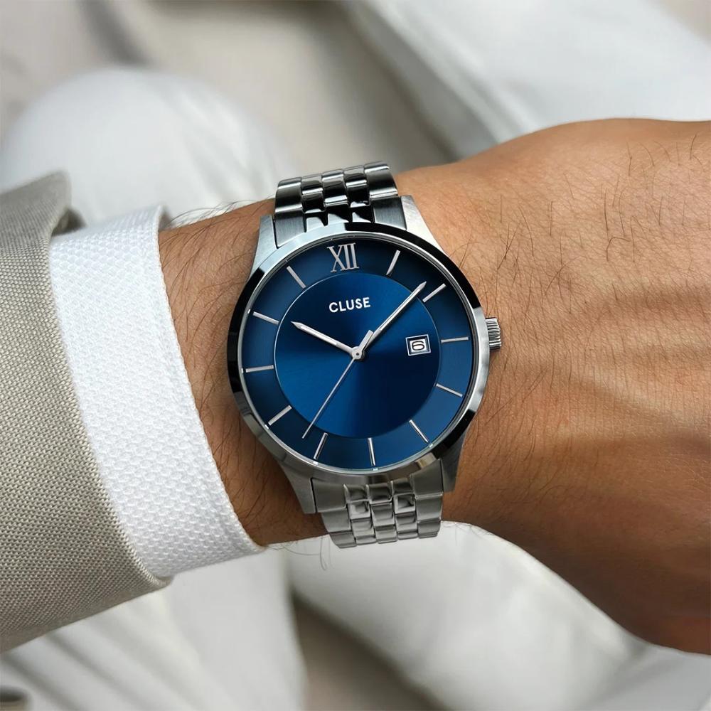 CLUSE Aravis Blue Dial 40mm Silver Stainless Steel Bracelet CW22701