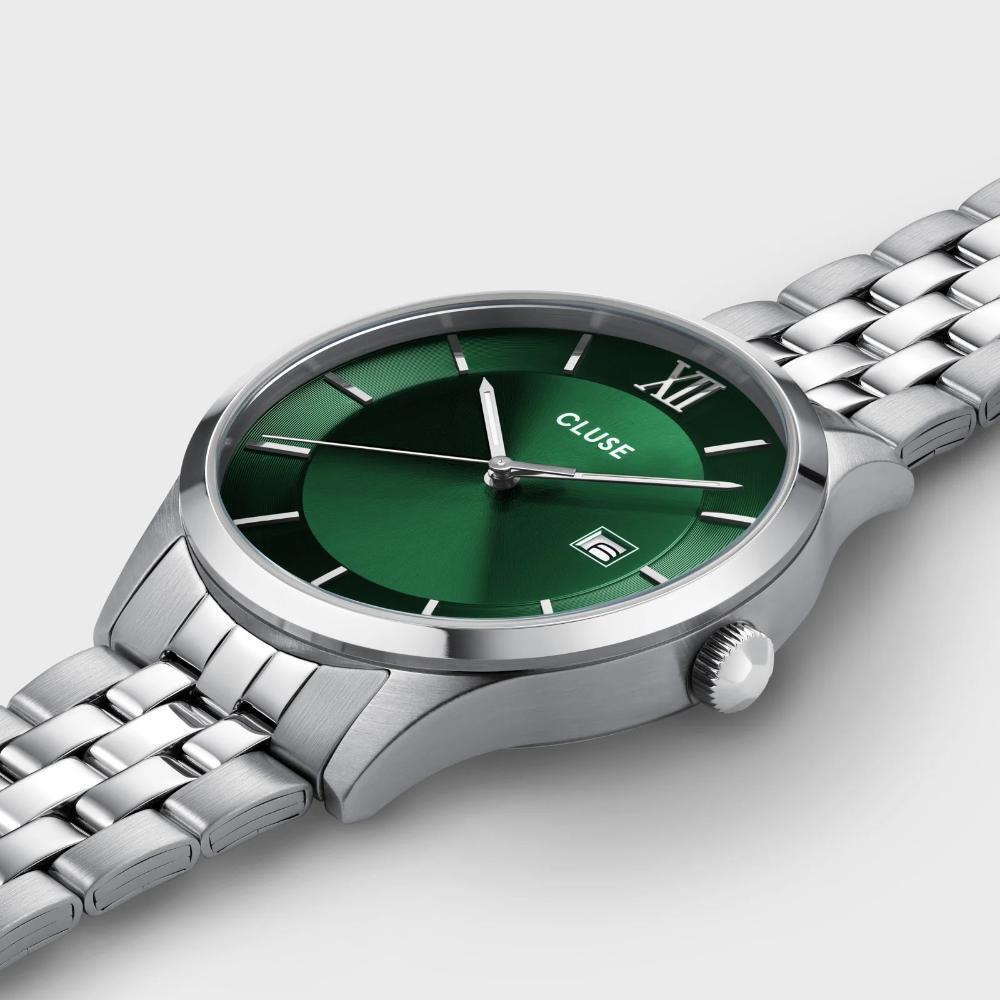 CLUSE Aravis Green Dial 40mm Silver Stainless Steel Bracelet CW22702