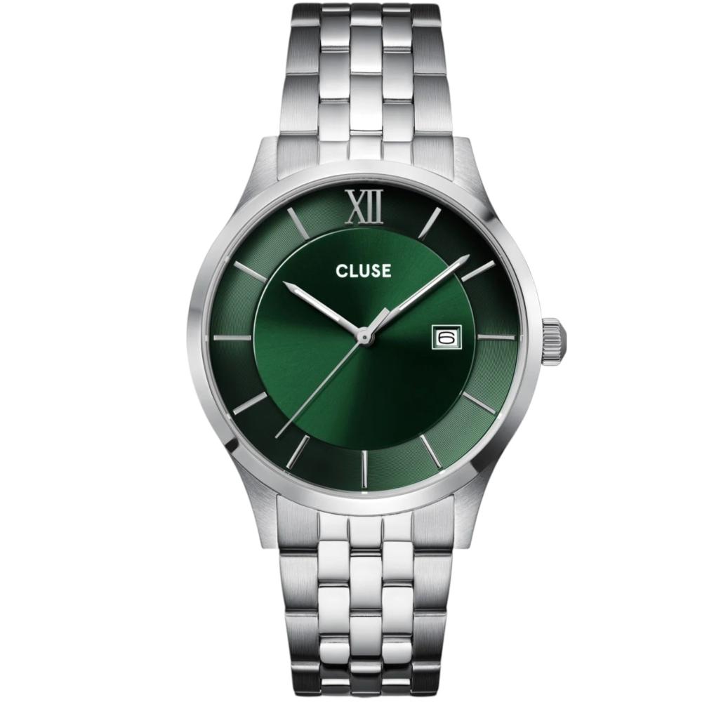 CLUSE Aravis Green Dial 40mm Silver Stainless Steel Bracelet CW22702