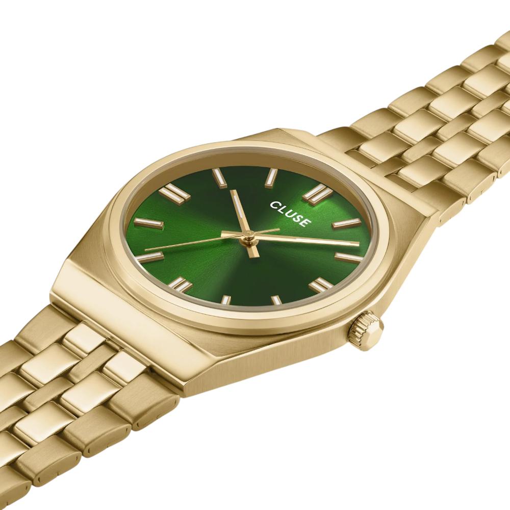 CLUSE Retro 70's Green Dial 33mm Gold Stainless Steel Bracelet CW35105