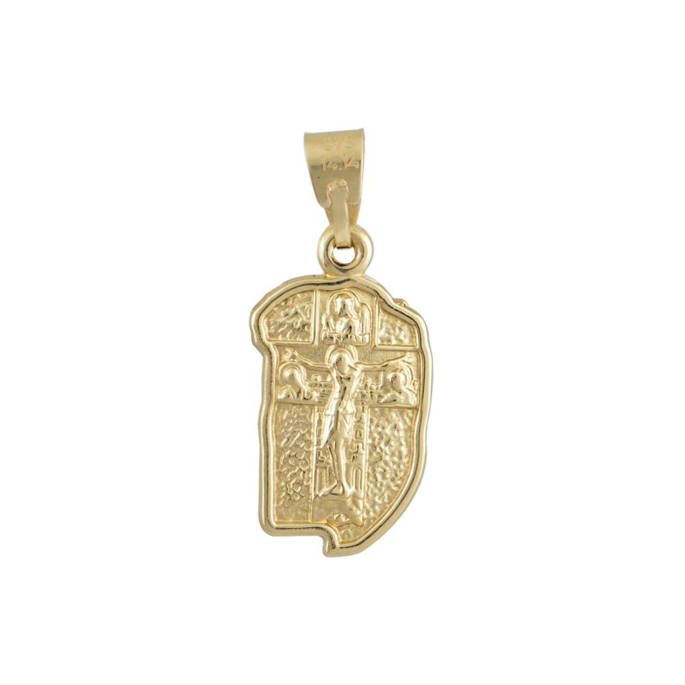 PENDANT Christ Double Sided #1 K14 Yellow Gold D0013Y.K14